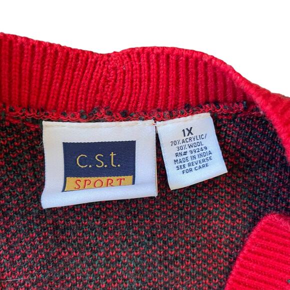 Christmas Knit Sweater Vest CST Sport Size 1X - Picture 5 of 6